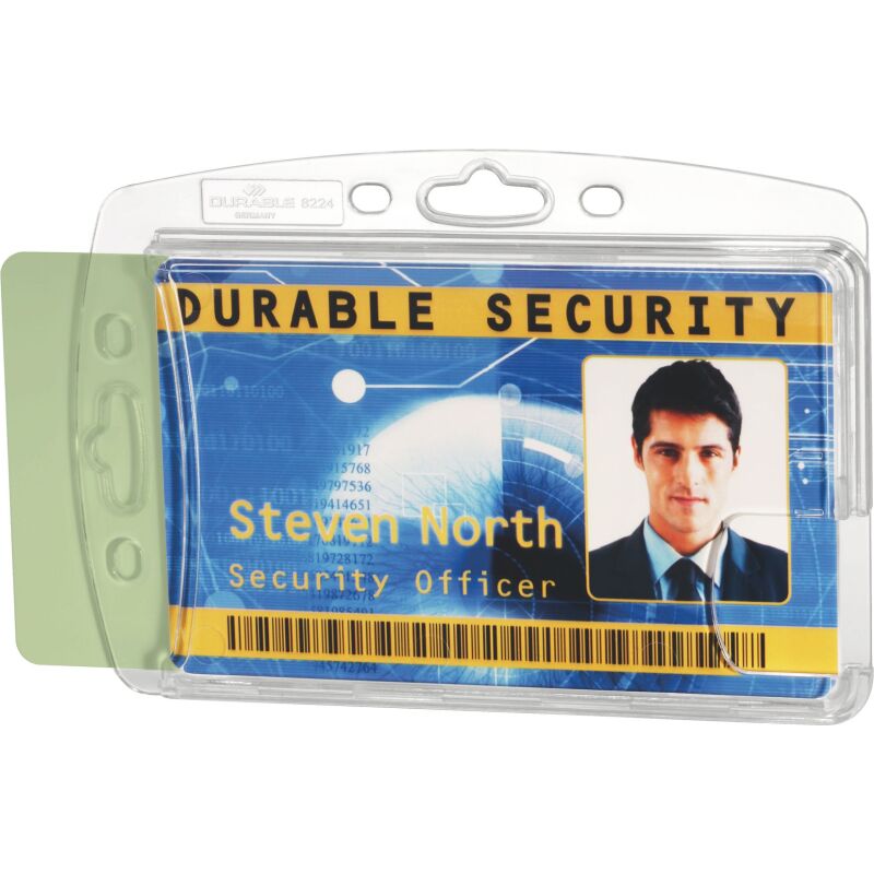 Badge rigide Durable sans pince clip 54 x 85 mm pour 2 cartes - Boîte de 10