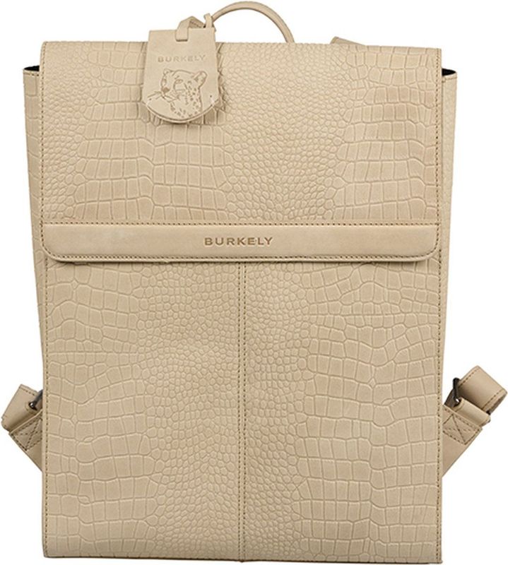 Burkely - Rugzak - Beige - Klein - Glad Leer - Magnetische Sluiting