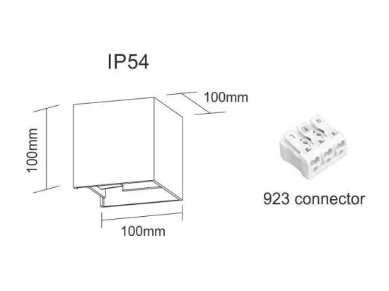 Applique murale LED noire IP54 6,8W à ailettes orientables 3000k