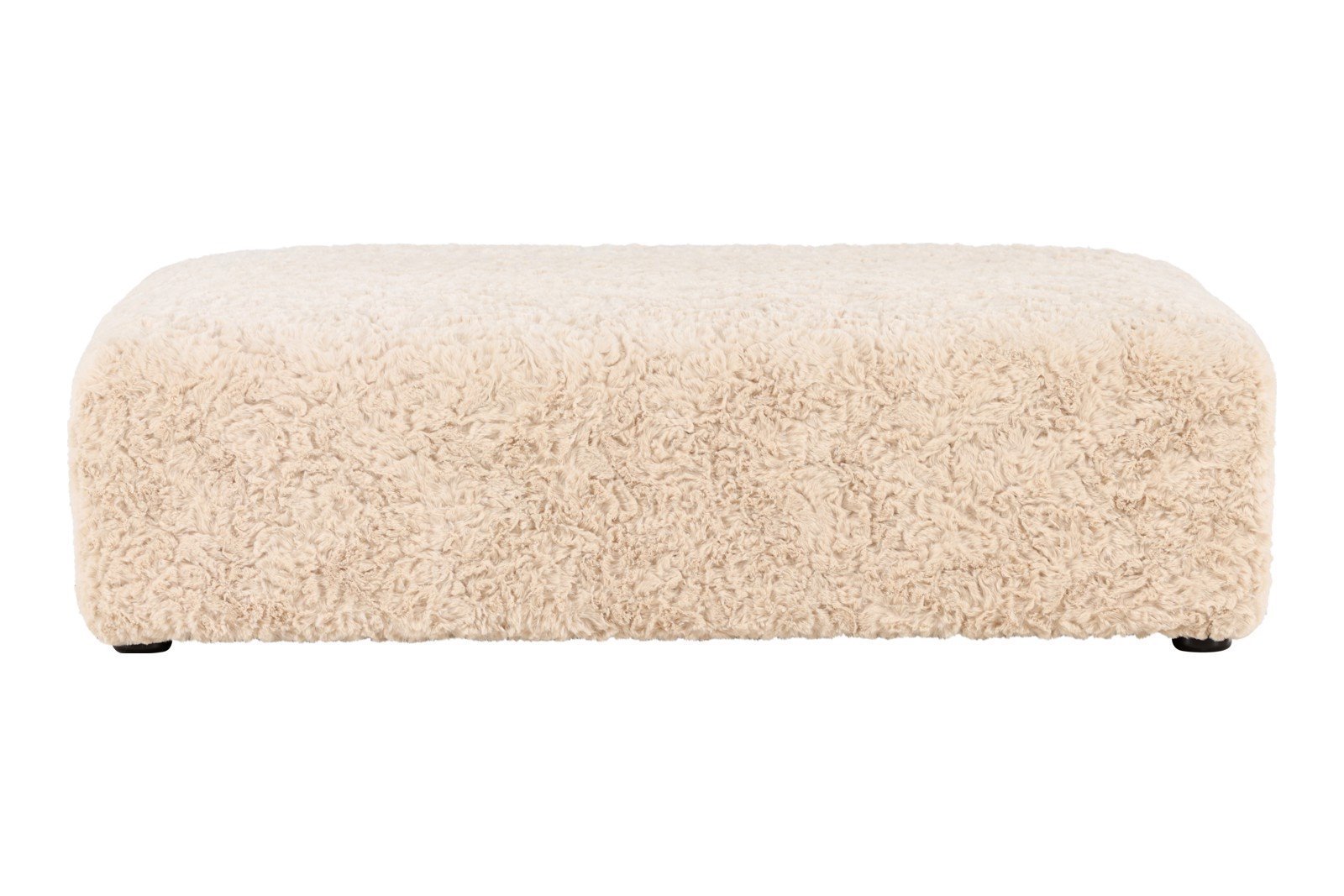 Frankie puff 100x100cm beige fuskepels