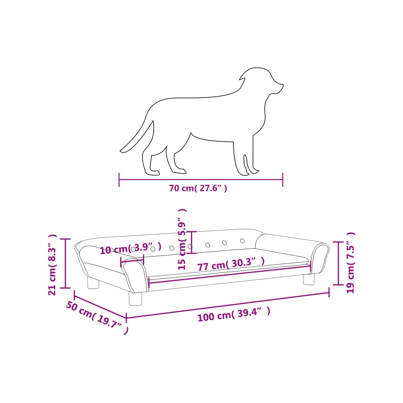VidaXL Hundebett