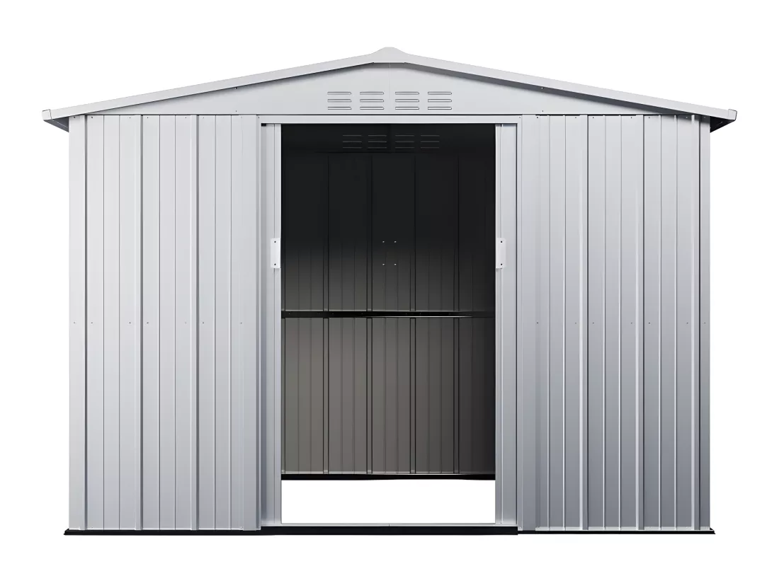 Abri de jardin métal en acier galvanisé gris 4,91 m² LINUS
