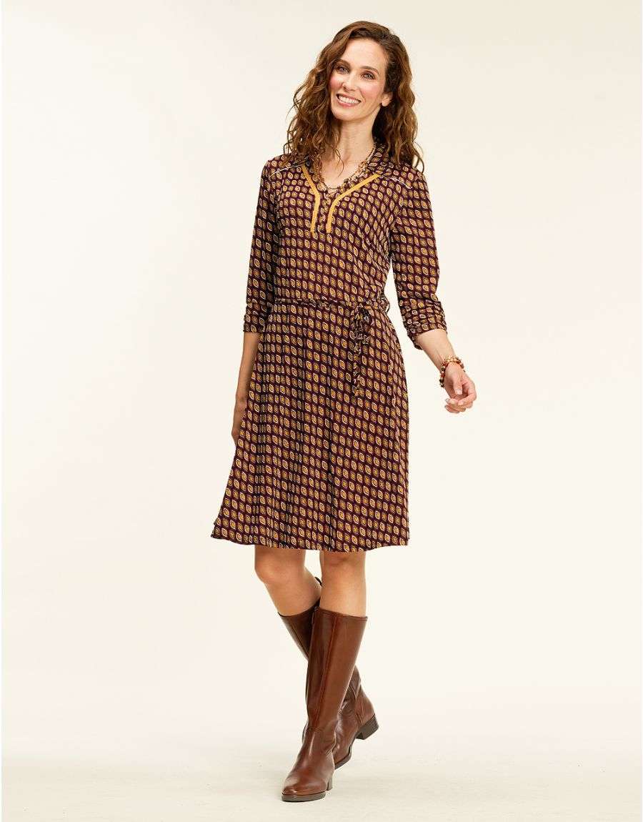 Robe bordeaux doré