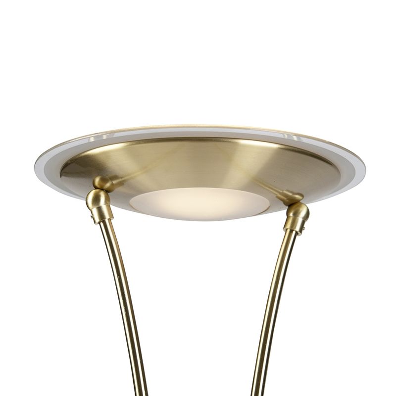 Vloerlamp goud met leesarm incl. LED en USB-poort - Sevilla