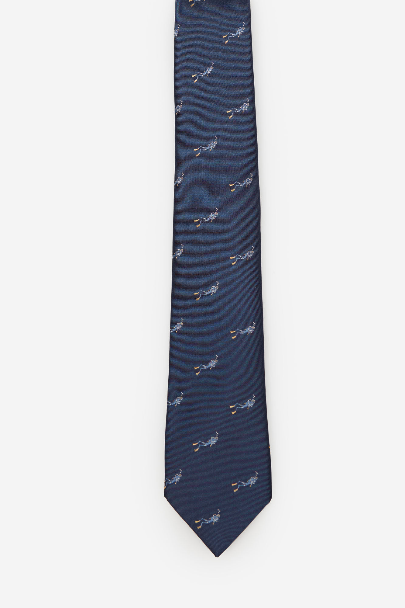 Gravata de seda estampada - Azul marinho