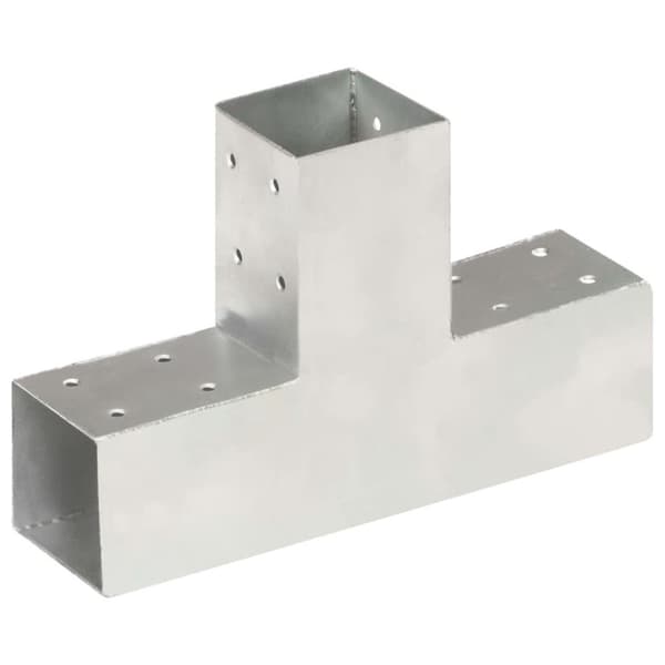 vidaXL Stolpesko 4 stk T-form galvanisert metall 71x71 mm