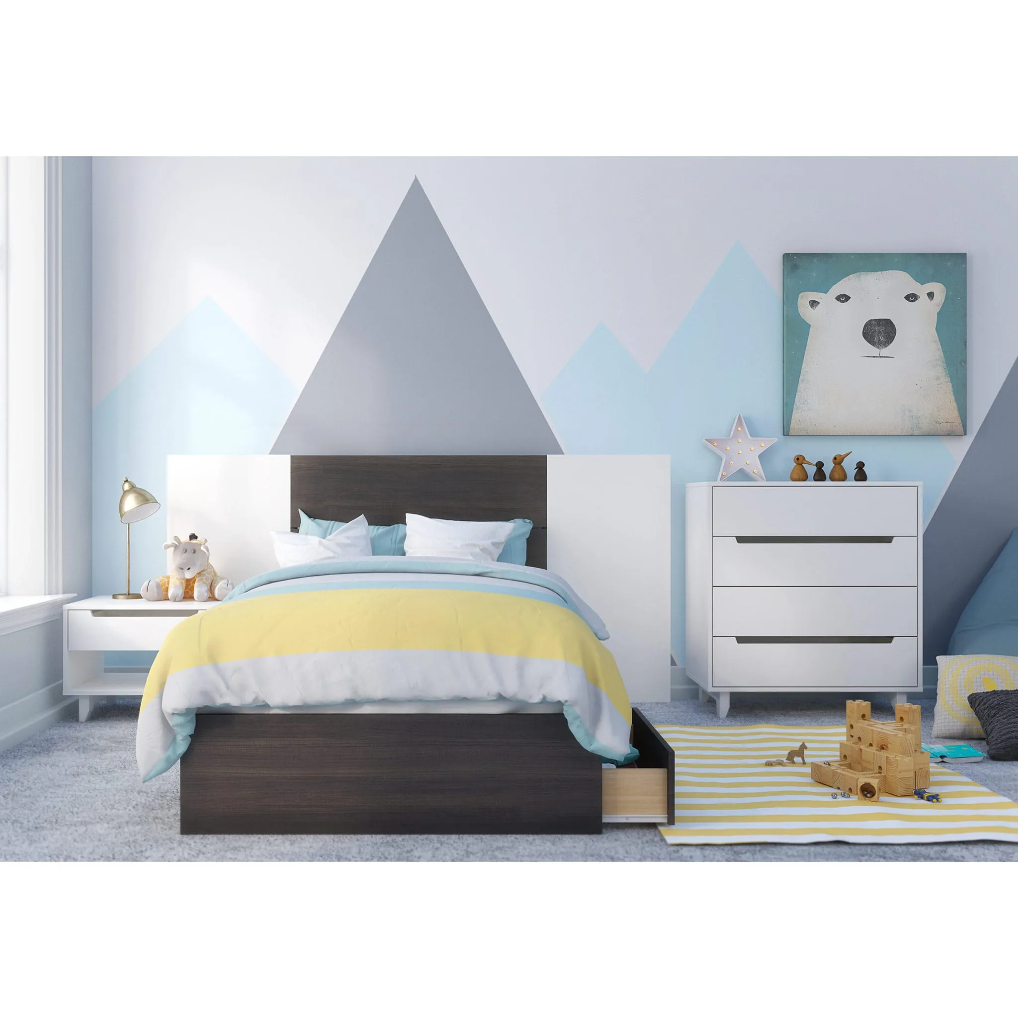 Nexera Extensions de Tête de Lit Alaska Paquet de 2 - Blanc
