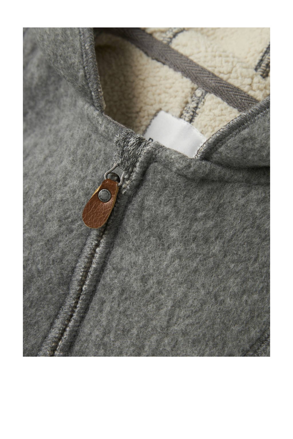 NAME IT BABY babypak met wol en teddy grijs/beige