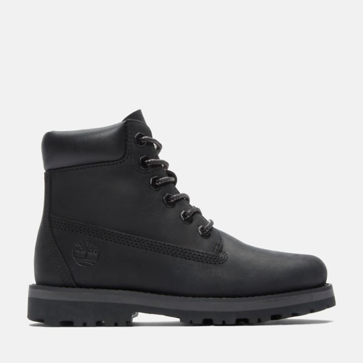 Bota infantil Courma Kid de 6 polegadas com zíper lateral, na cor preta.