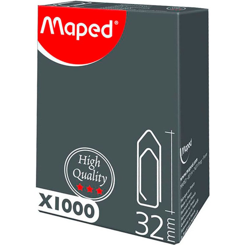 Trombones galvanisés Maped 32 mm - Boîte de 1000