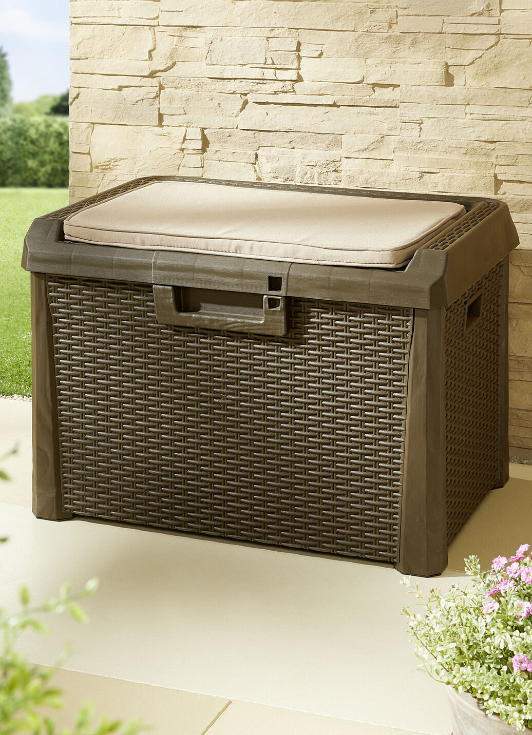 Gartenbox Santorini in elegantem Rattan-Design