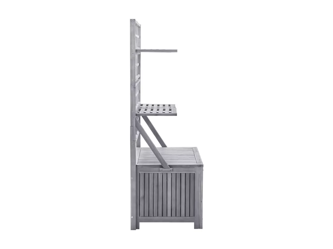 Boîte de rangement avec treillis Gris 99x55x160cm Acacia solide