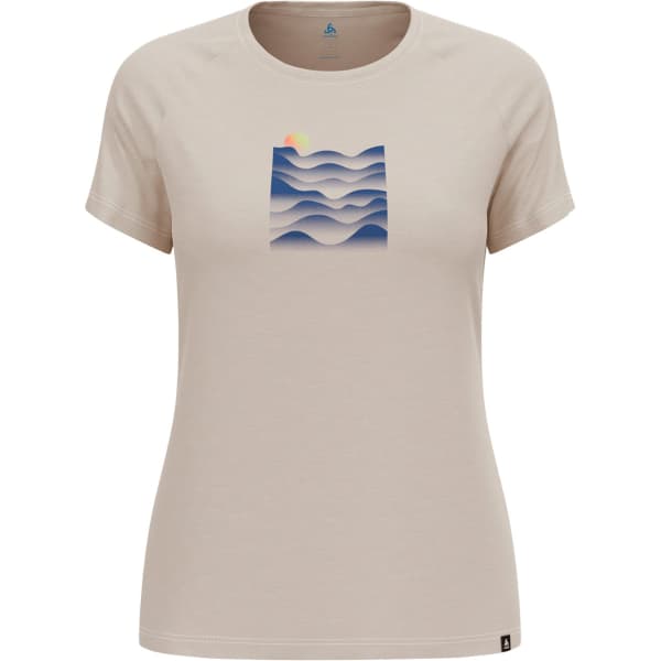 T-shirt randonnée ODLO W ASCENT PW 130 SUNSET CREW NECK S/S SILVER CLOUD MELANGE