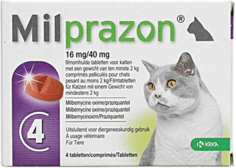 Milprazon Ontworming Tabletten Grote Kat 4 stuks