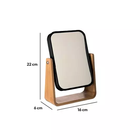Miroir à poser inclinable (H22 cm) Natureo Noir