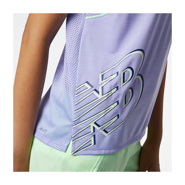 New Balance Dame T-shirts Printed Fast Flight Short Sleeve Lilla