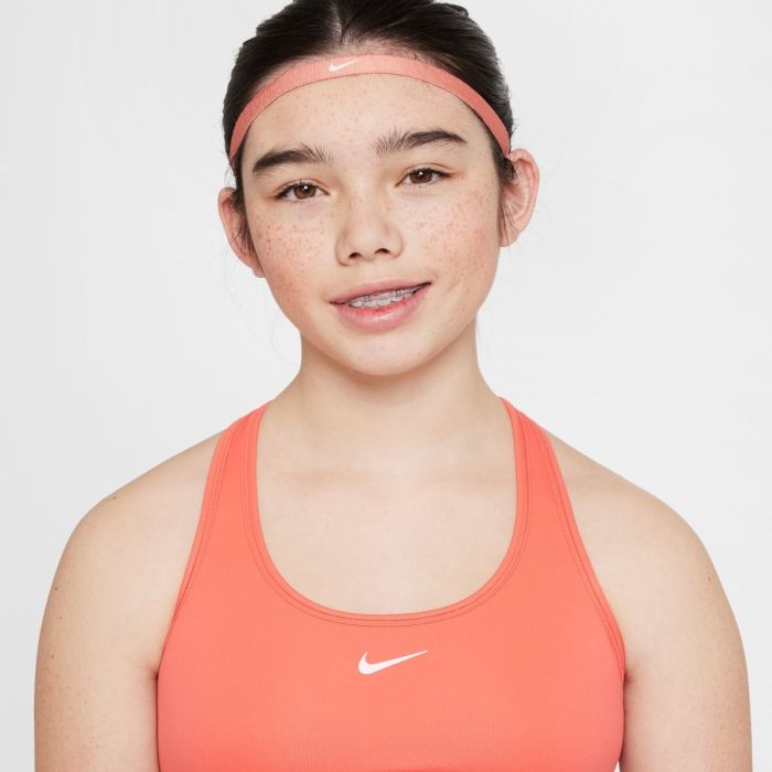 Nike Junior BH Dri-FIT Swoosh Sports Bra Orange
