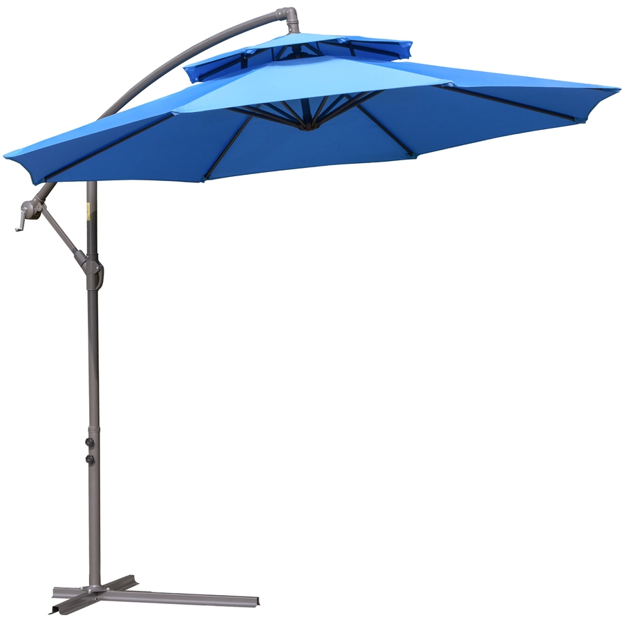 Outsunny Sonnenschirm mit Entlüftung blau