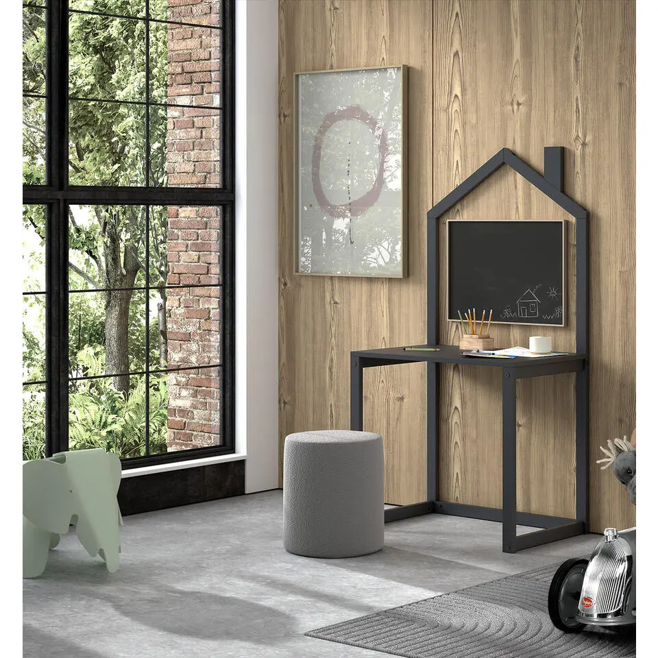 Vipack kinderbureau Dallas - antraciet - 151x60x81 cm