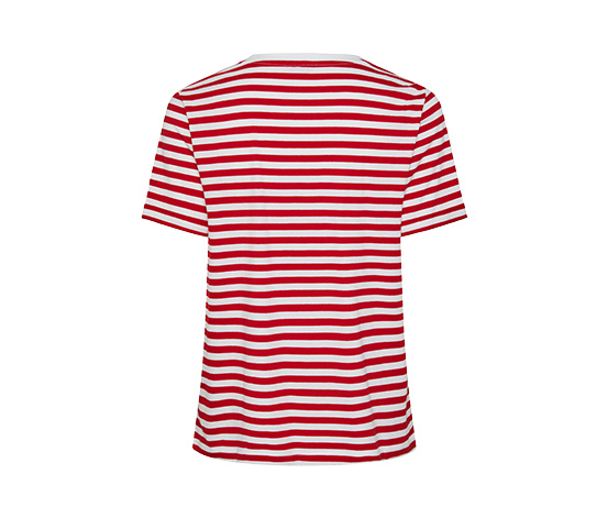 T-Shirt mit Stickerei, rot-weiß gestreift