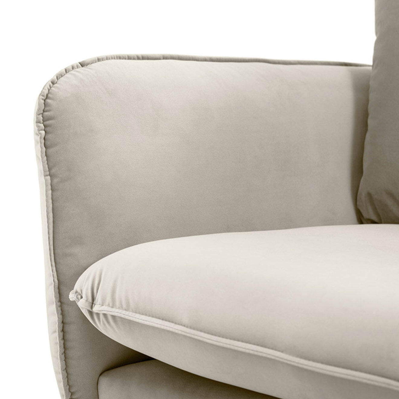 Cosmopolitan Design Fauteuil en Velours Vienna beige - 97x94x95 cm