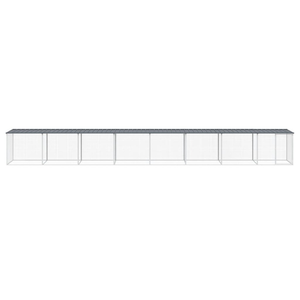 Poulailler avec toit anthracite 803x98x90 cm acier galvanisé