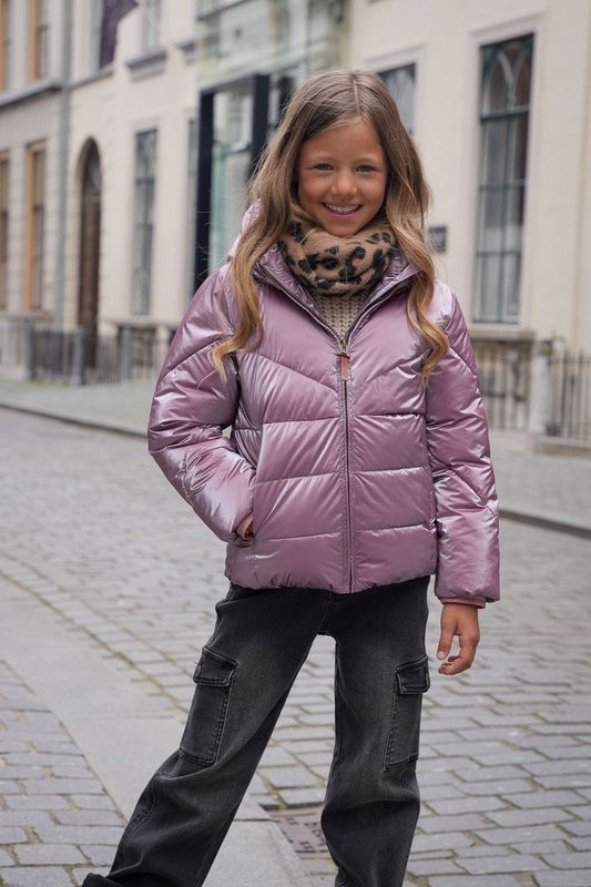 Like Flo - - Winterjas - Lavendel - Dubbele Ritssluiting, Windvangers, Afneembare Capuchon