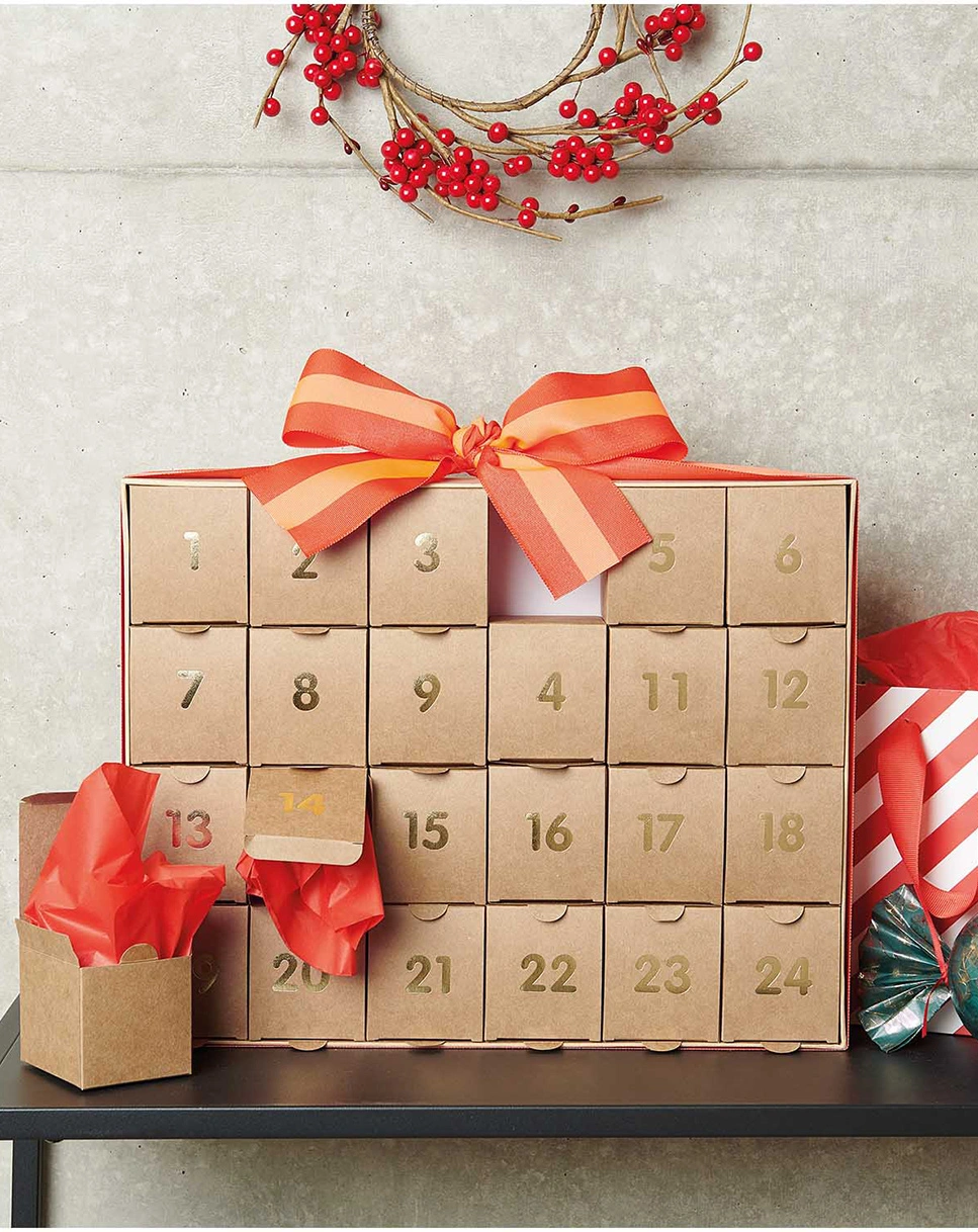 Bastelset ADVENTSKALENDER in natur/gold