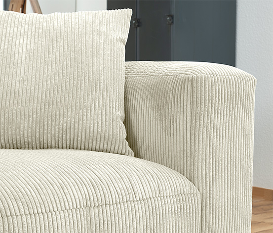 Ecksofa mit Longchair »Lenata«, creme, links