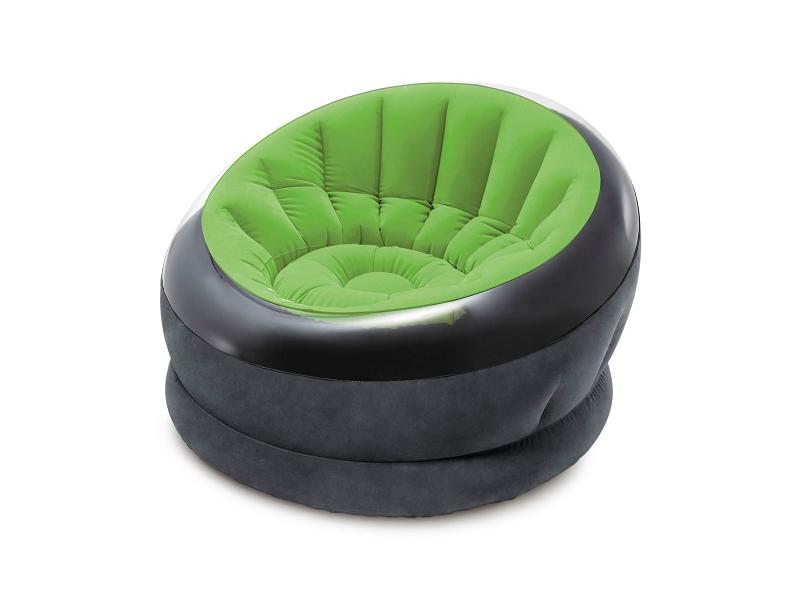 Intex Aufblasbarer Sessel Empire 112 x 109 cm, Grün, Schwar Bequemer Luftsessel