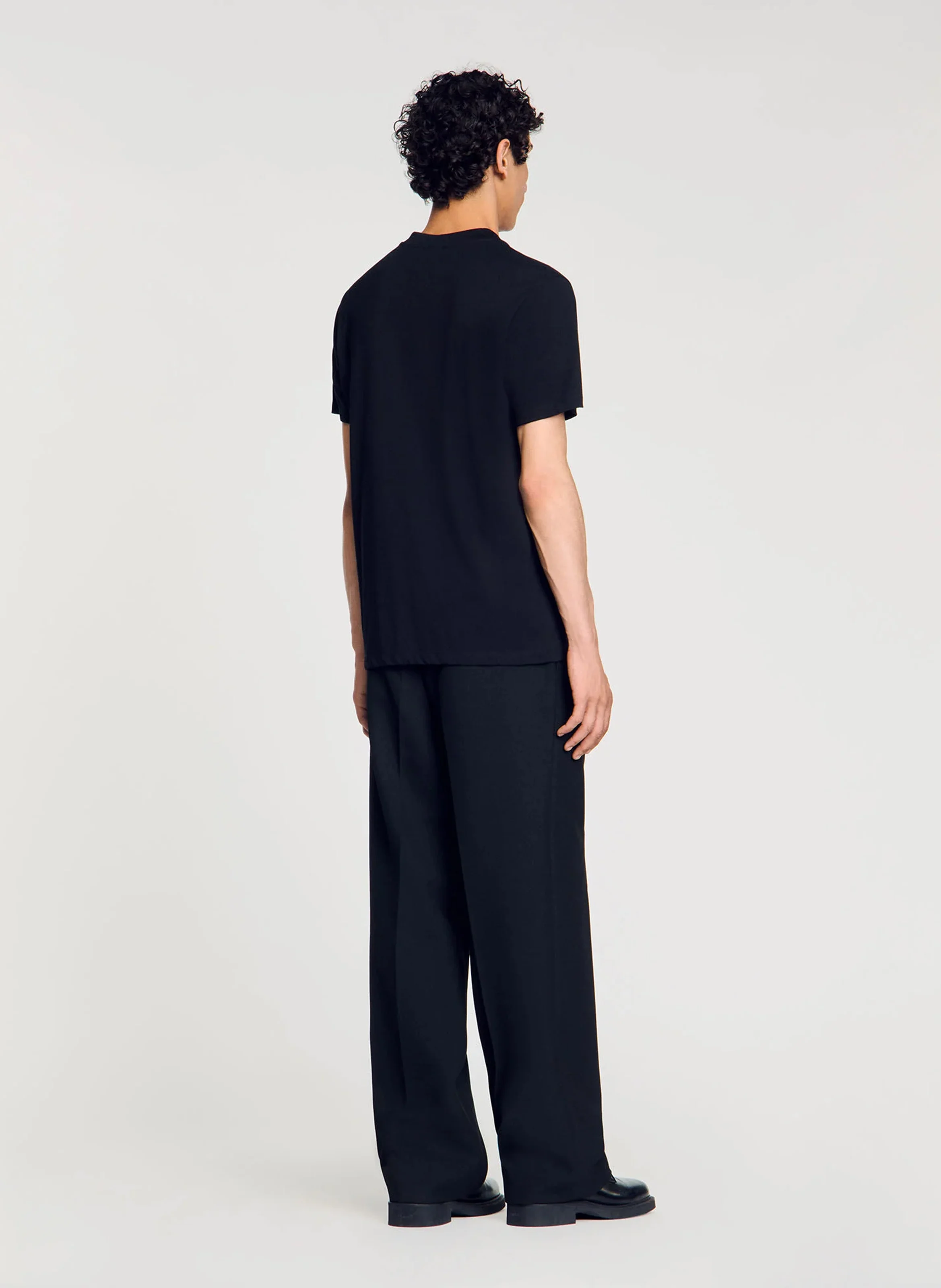 Tee-shirt droit en coton | Noir