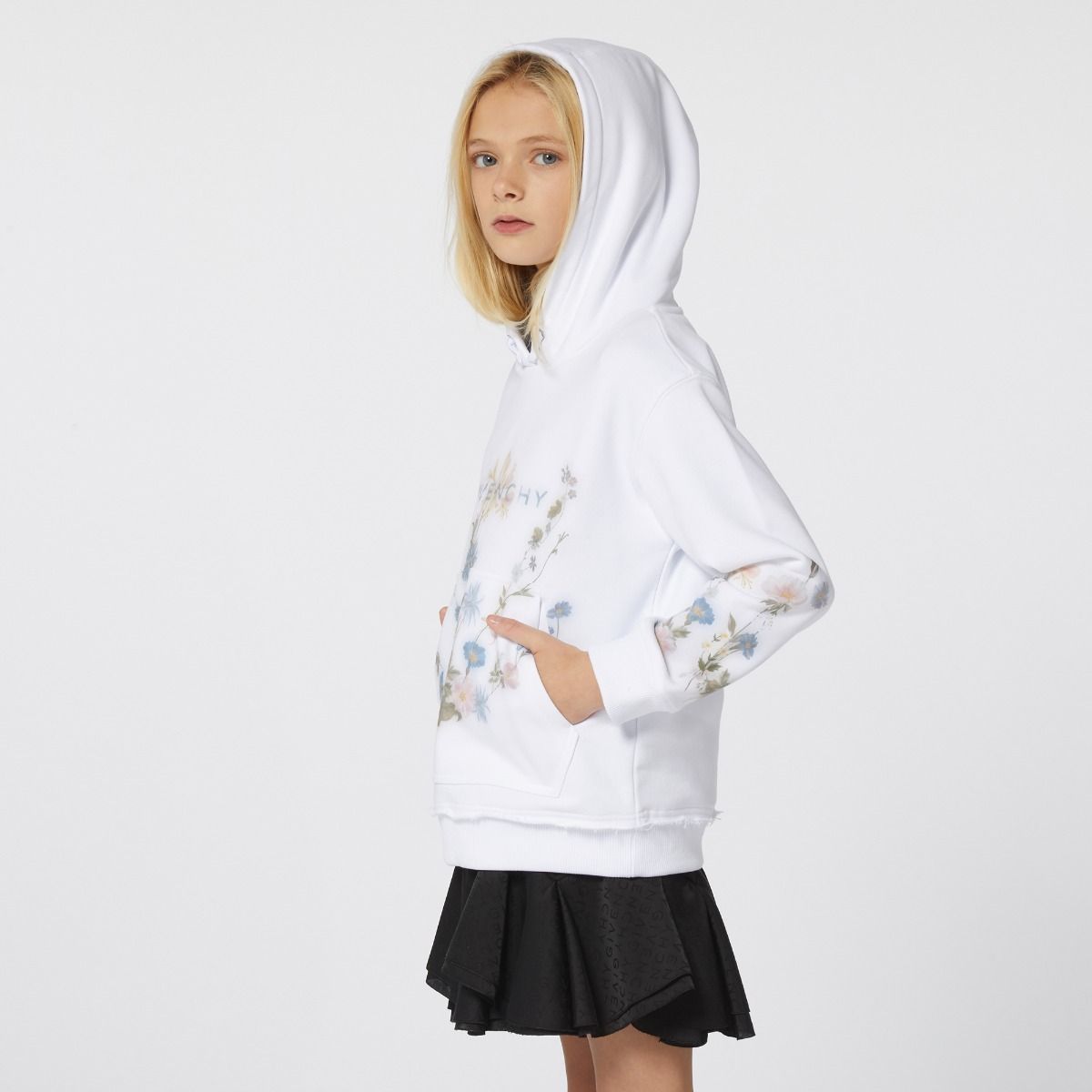 Givenchy Hooded Floral-Print Sweatshirt