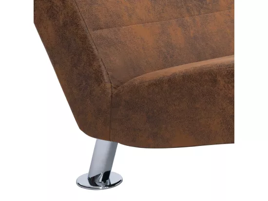 Prolenta Premium - Chaise longue avec oreiller marron Similicuir daim