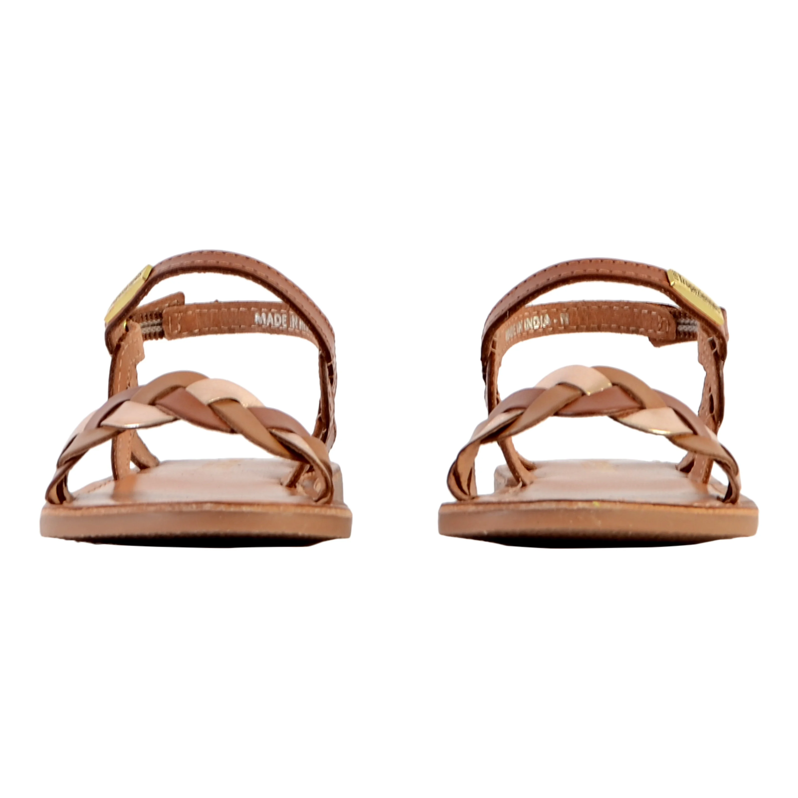 Sandale plate cuir enfantbonbon | Marron