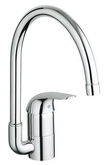 Grohe Euroeco 1-gats keukenkraan m. hoge uitloop chroom