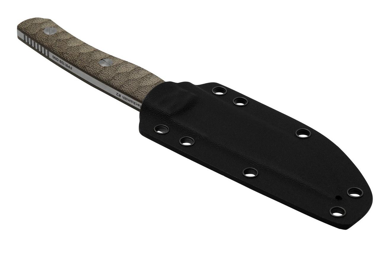 Bestech Heidi Blacksmith #2 Hollow Compound Grind, Satin, Canvas Micarta BFK04C vaststaand mes