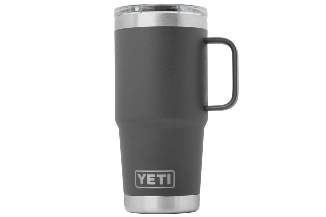 Yeti Rambler Travel Mug 20oz Stronghold Lid, Charcoal Grey, thermos reismok met deksel, 591 ml