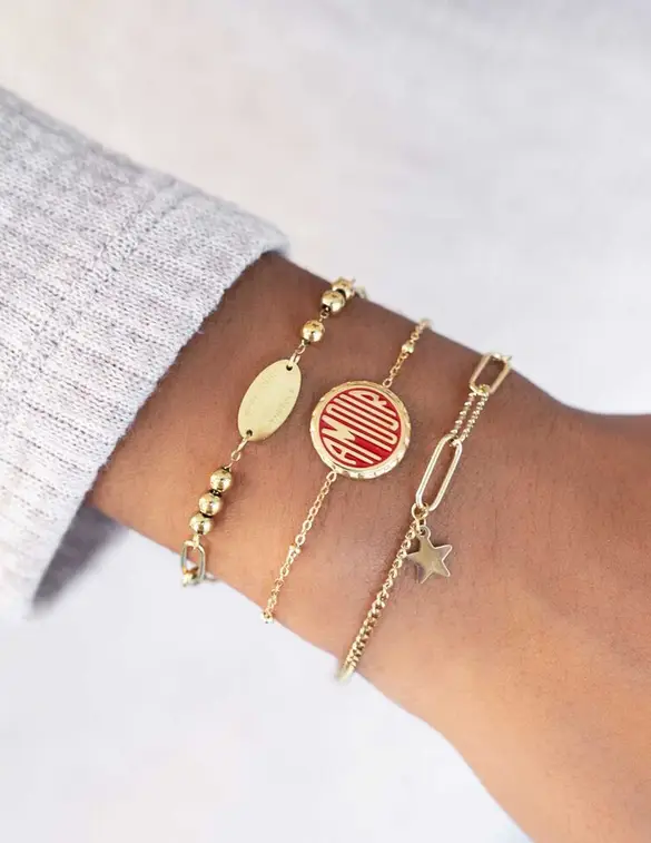 My Jewellery Armband amour rode munt MJ08994