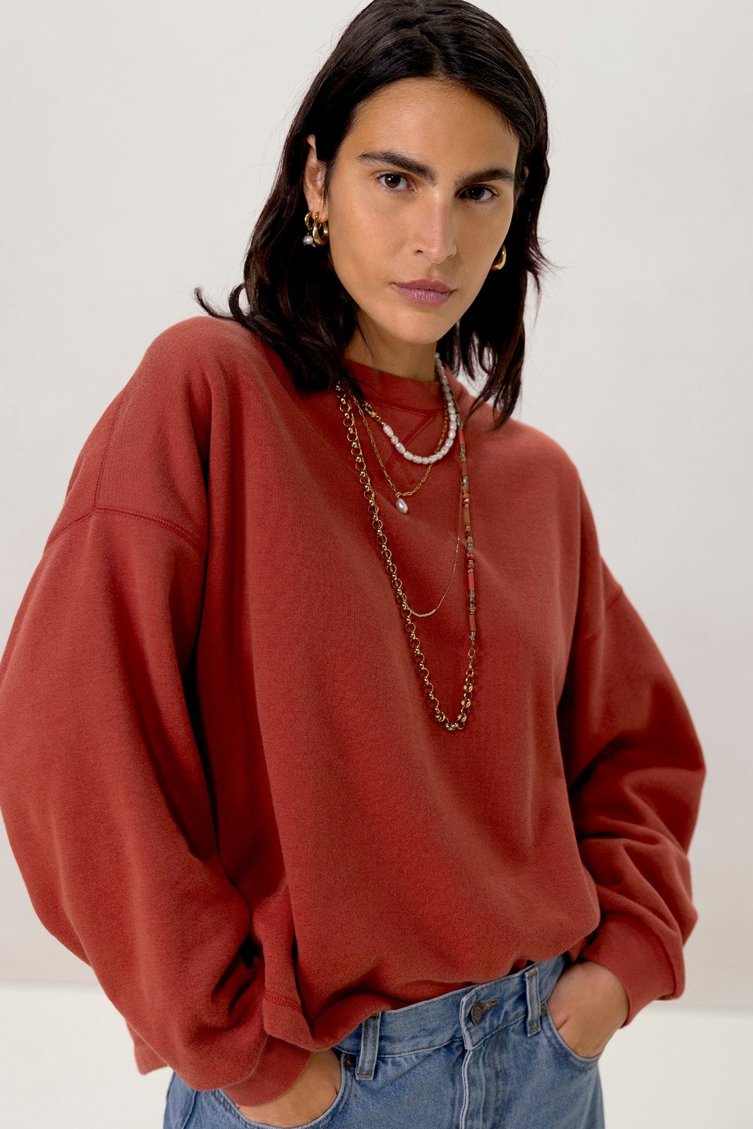 Donkerrode sweater