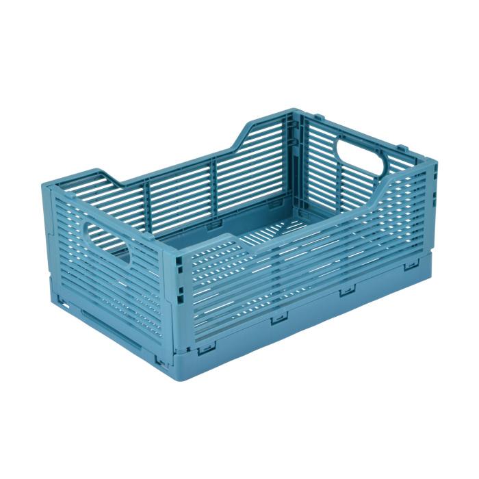 CAGETTE PLIABLE EMPILABLE BLEU MINERAL D.30X20X11.5CM