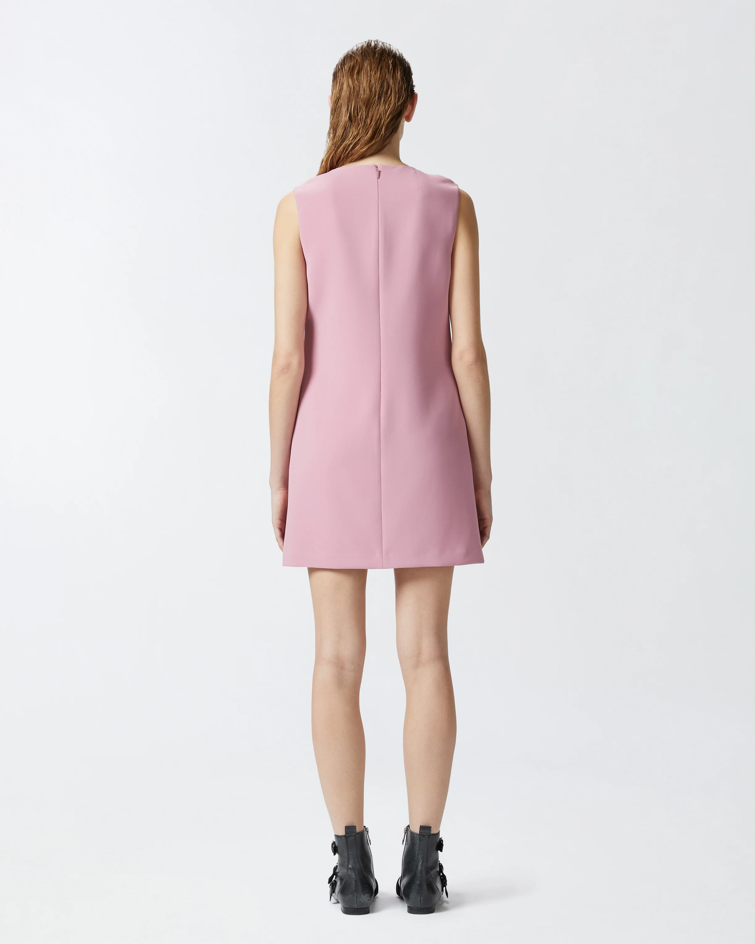 Robe courte avec fermeture zippée asymétrique | Rose
