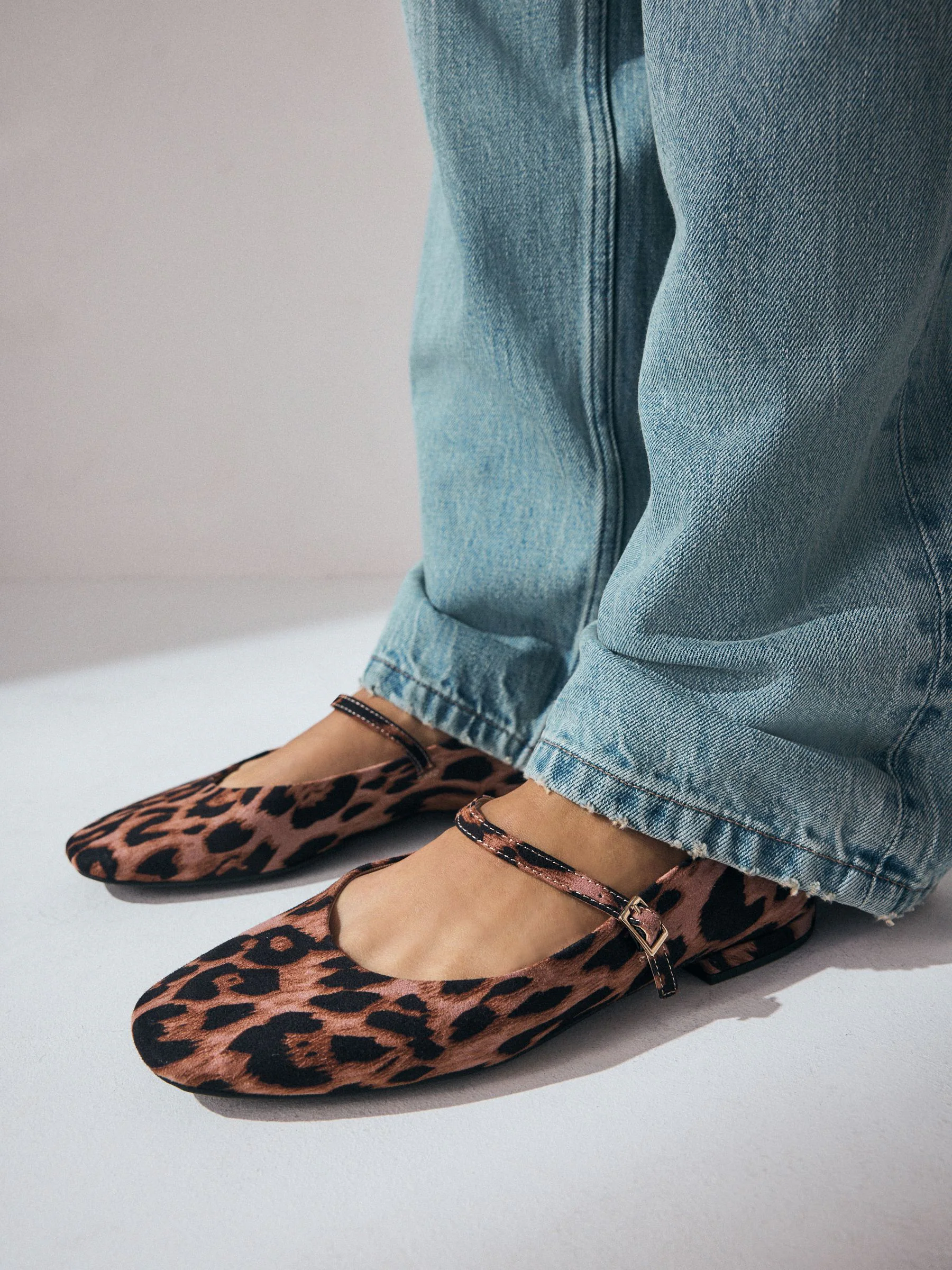 Luipaardprint - Mary Jane-schoenen met ronde neus