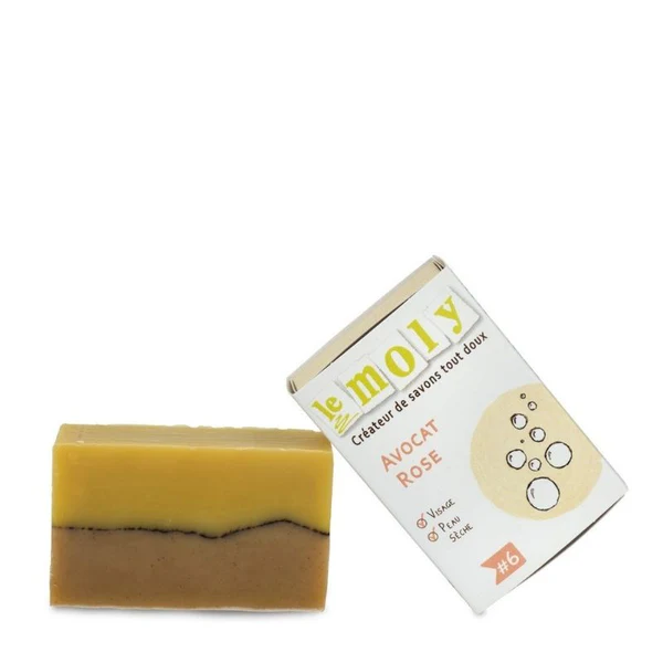 Le Moly Savon Surgras Avocat Rose Bio - Visage Peau Sèche 100g