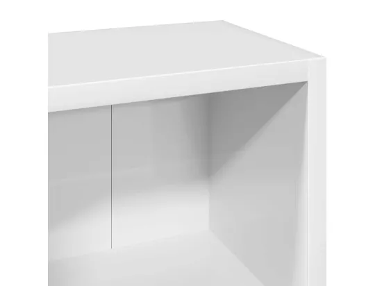 Armoires à CD 2 pcs Blanc brillant 21x16x93,5 cm