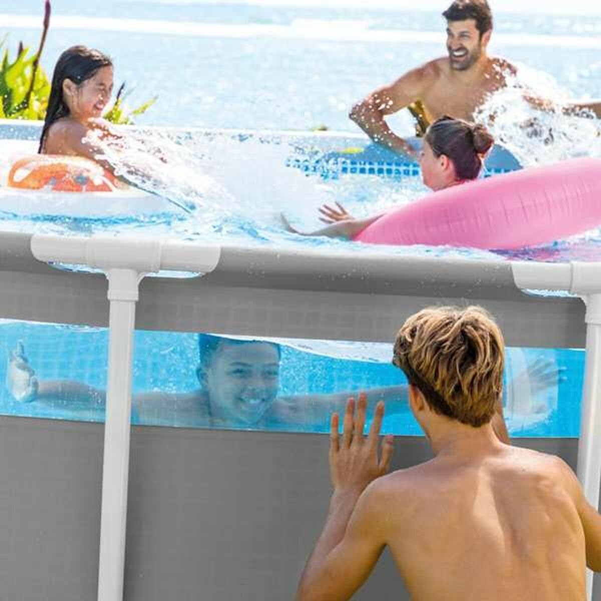 Intex kit Piscine Tubulaire Clear Window (ø) 4,88 x (h) 1,22m