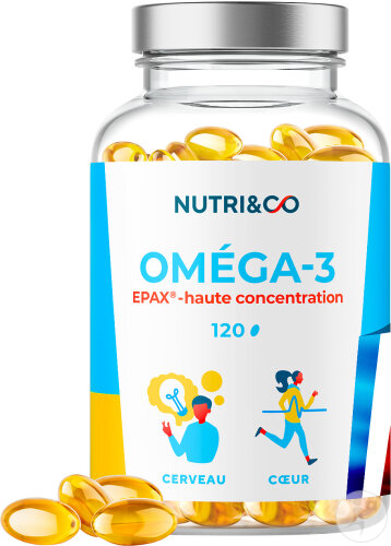 Nutri&Co Oméga3 Huile De Poissons Sauvages EPAX Haute Concentration 120 Gélules