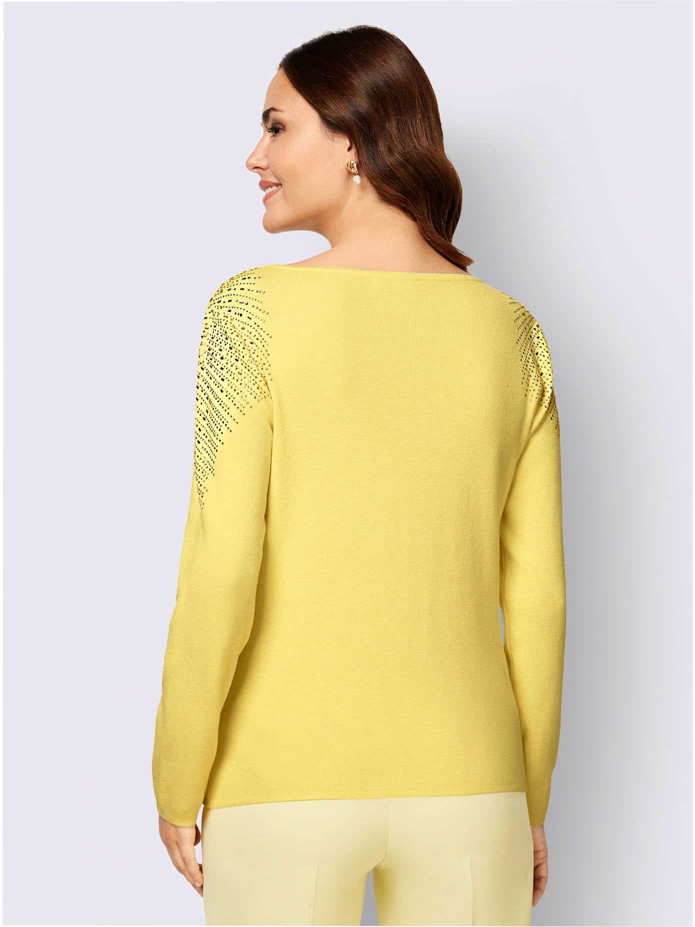 Pull à manches longues jolies pierres brillantes fantaisie
