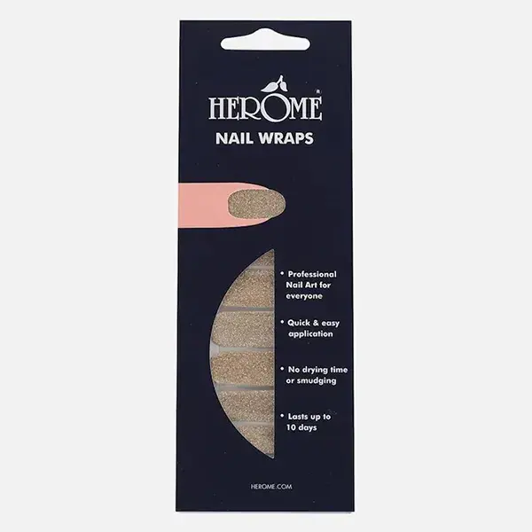 Adesivos para unhas Herôme com glitter dourado