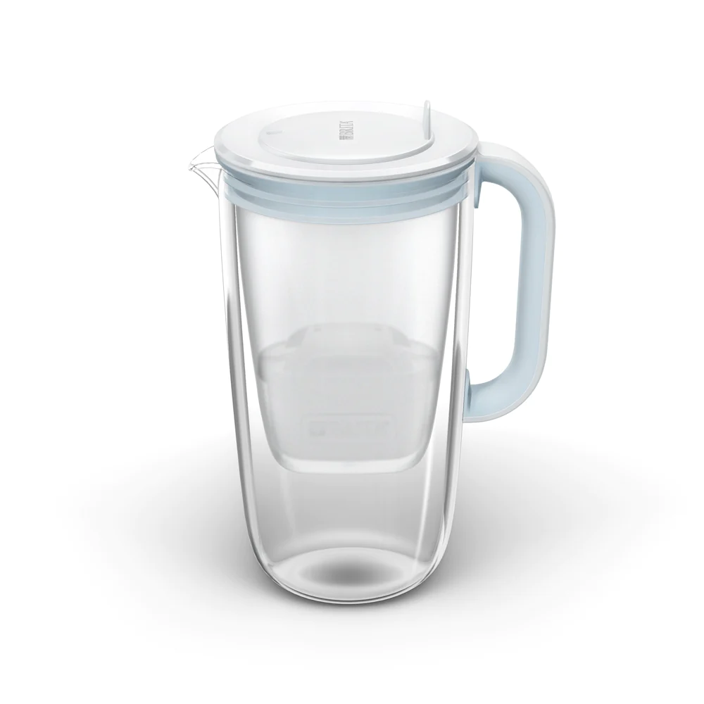 Carafe filtrante en verre 2,5 dont 1,5L d'eau filtrée avec filtre Brit