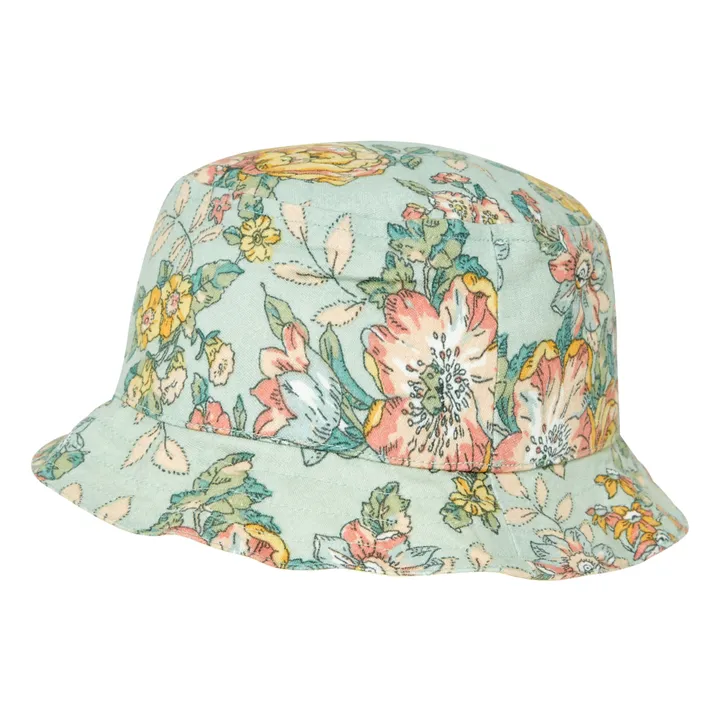 Louise Misha Chapeau Coton Bio Fleurs Lajik | Vert d'eau